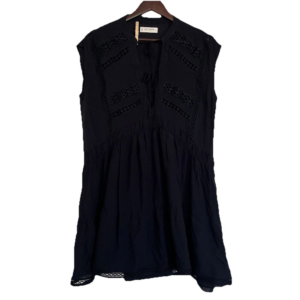 Lucky Brand Women's Crochet Lace Inset Mini Dress SZ M